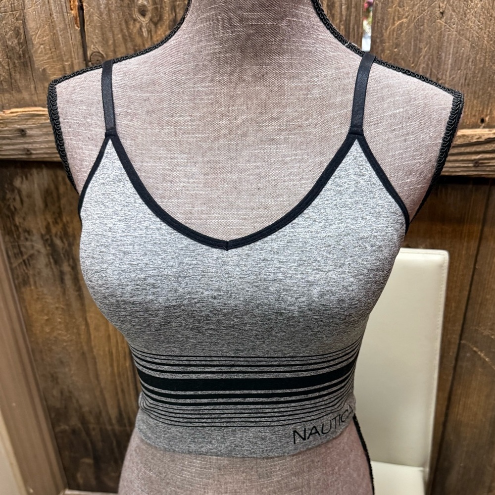 Nautica Women's Heather Gray Sports Bra
